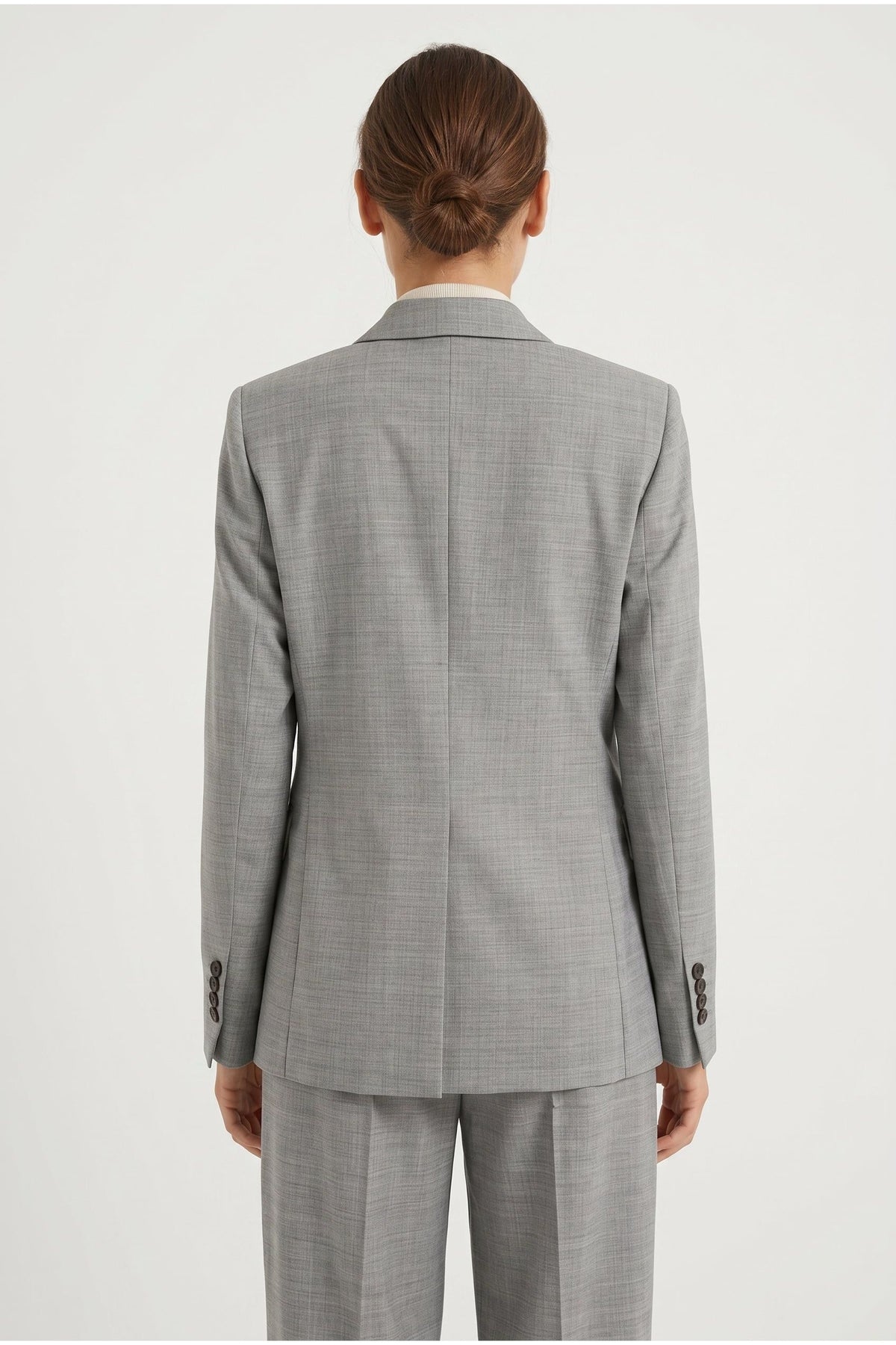 Women's Light Grey Wool Tailored Blazer