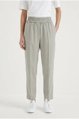 Women's Light Grey Relaxed Linen Trousers
