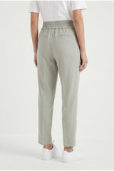 Women's Light Grey Relaxed Linen Trousers