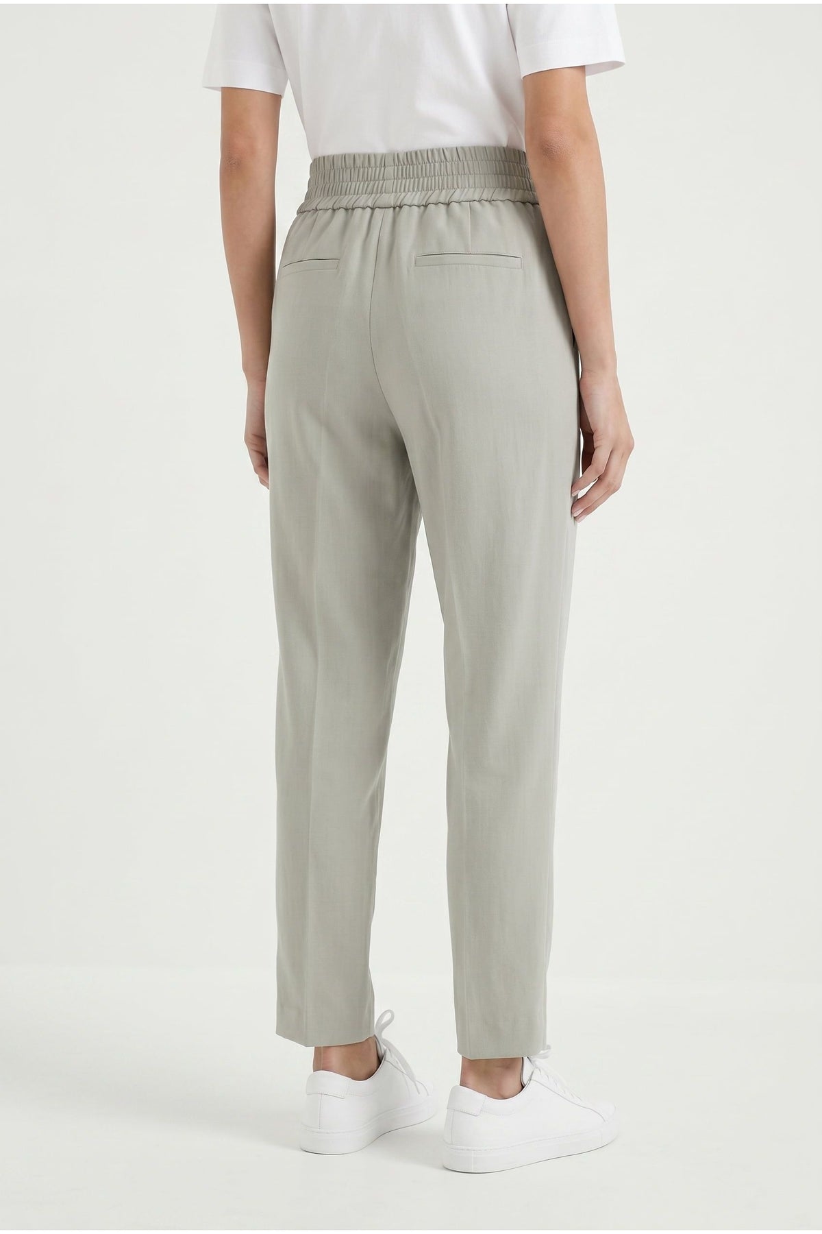 Women's Light Grey Relaxed Linen Trousers