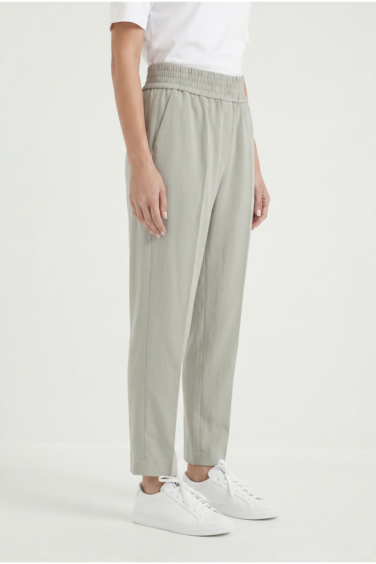 Women's Light Grey Relaxed Linen Trousers
