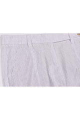 Women's White Striped Relaxed Trousers