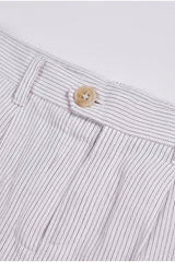 Women's White Striped Relaxed Trousers