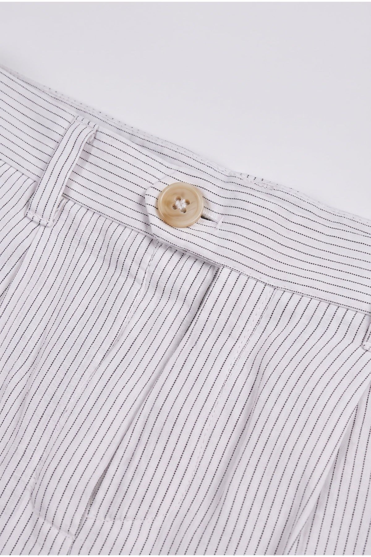 Women's White Striped Relaxed Trousers