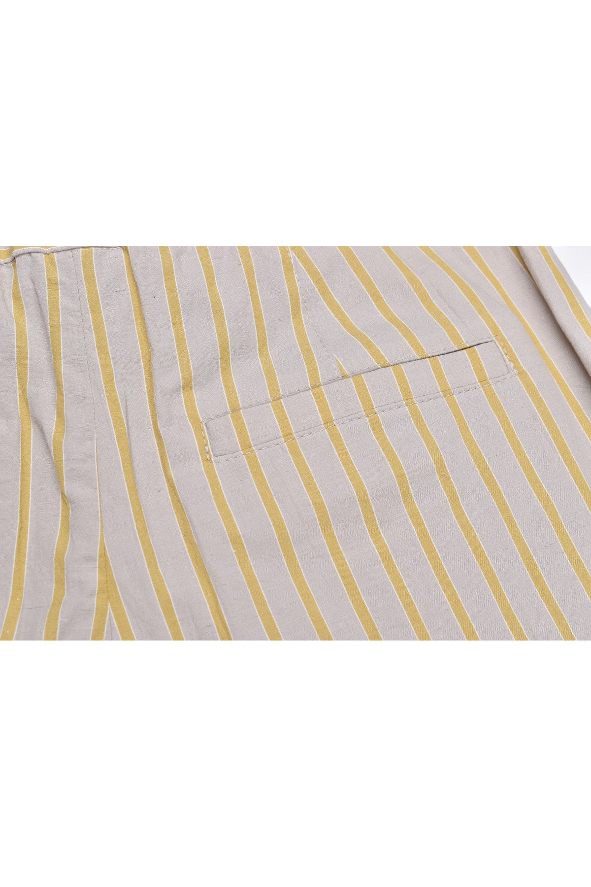 Women's Beige Striped Relaxed Trousers