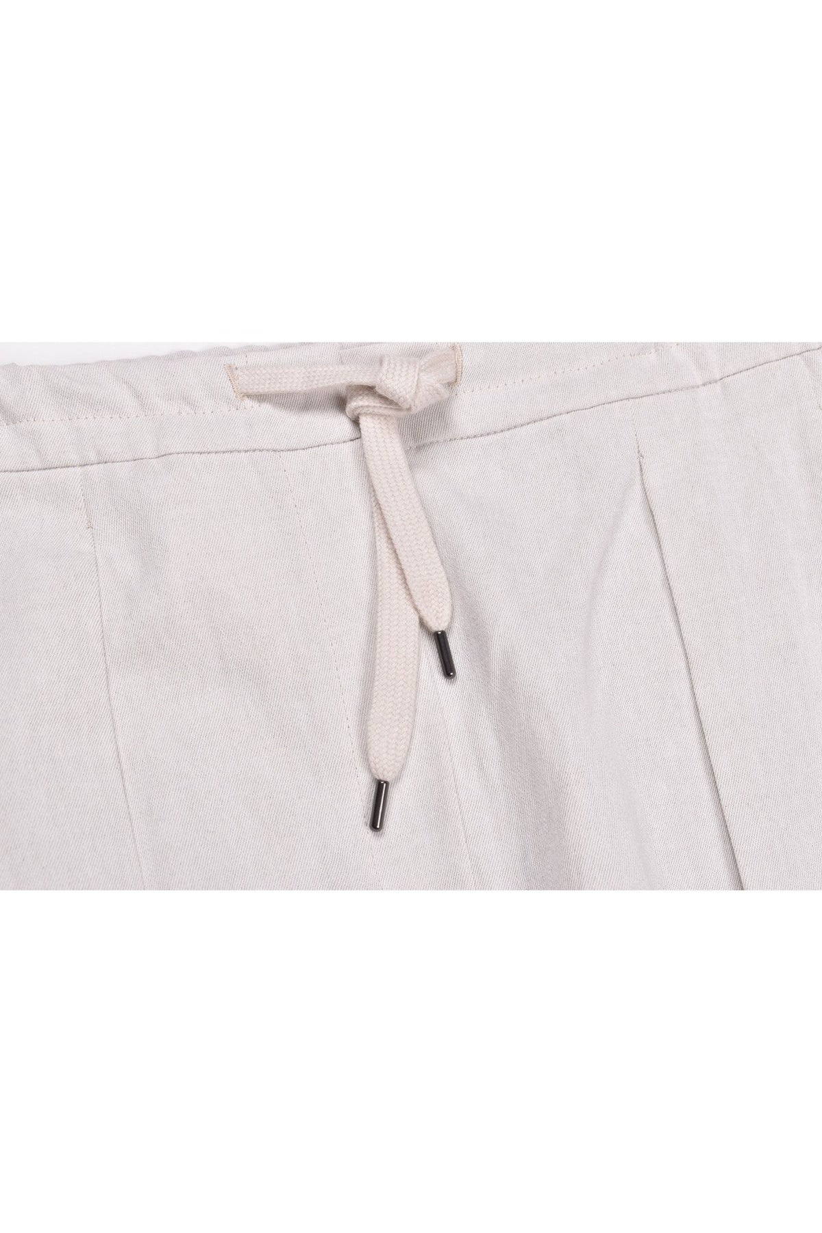 Women's Light Beige Linen Blend Trousers