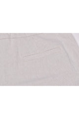 Women's Light Beige Linen Blend Trousers