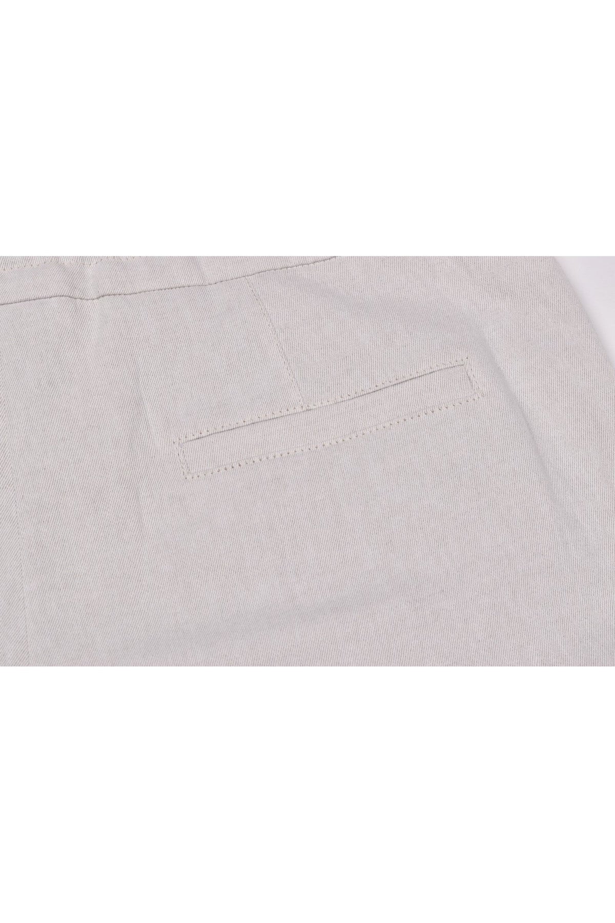 Women's Light Beige Linen Blend Trousers