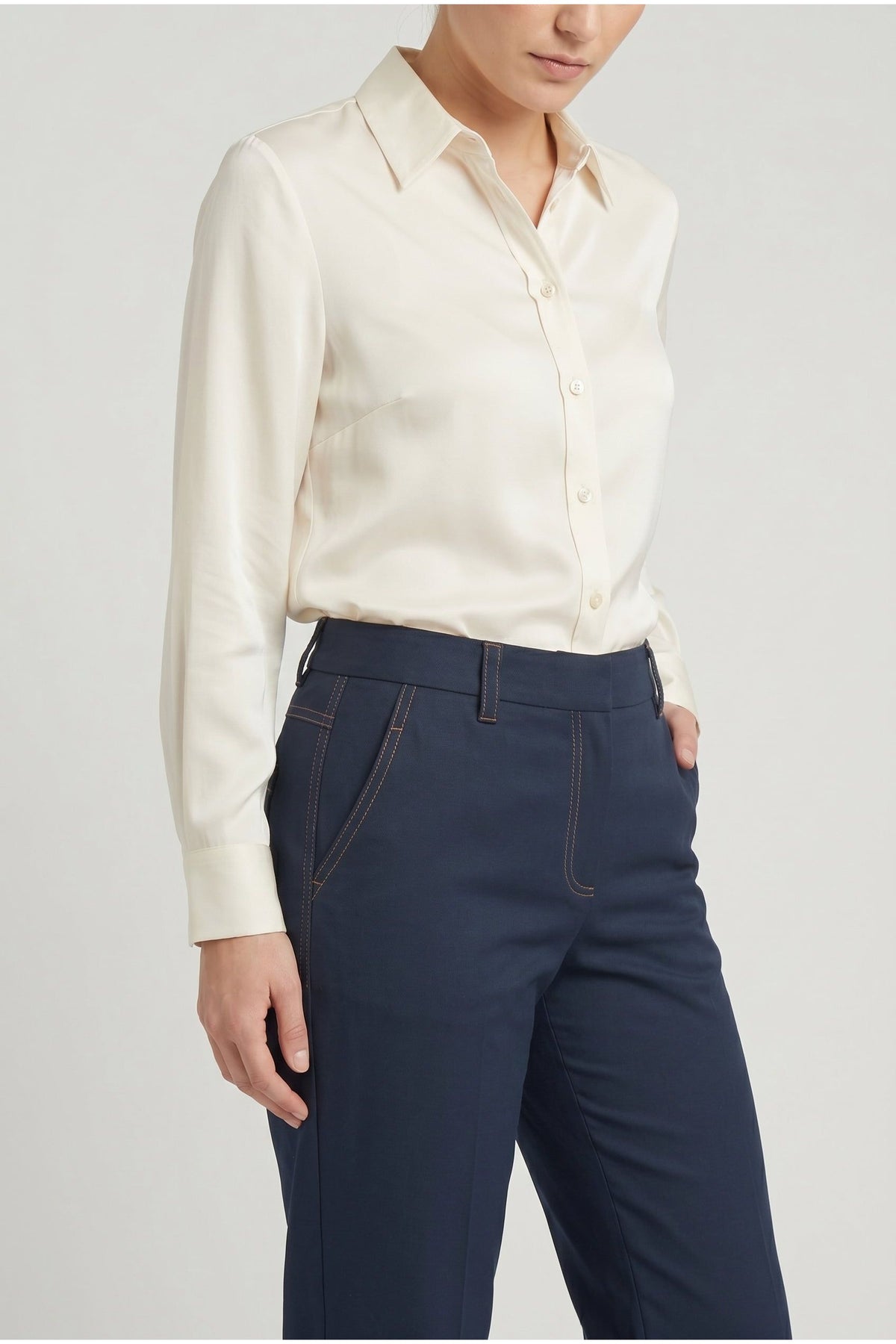 Women's Dark Blue Tailored Trousers