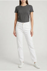 Women's White Straight Leg Trousers