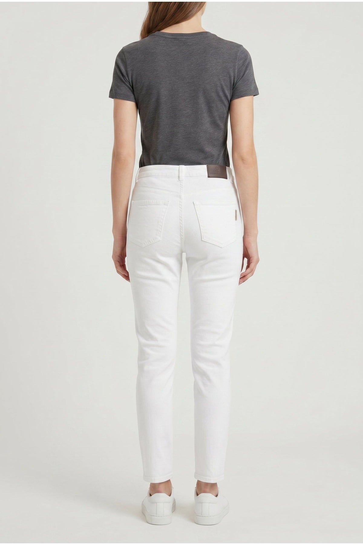 Women's White Straight Leg Trousers