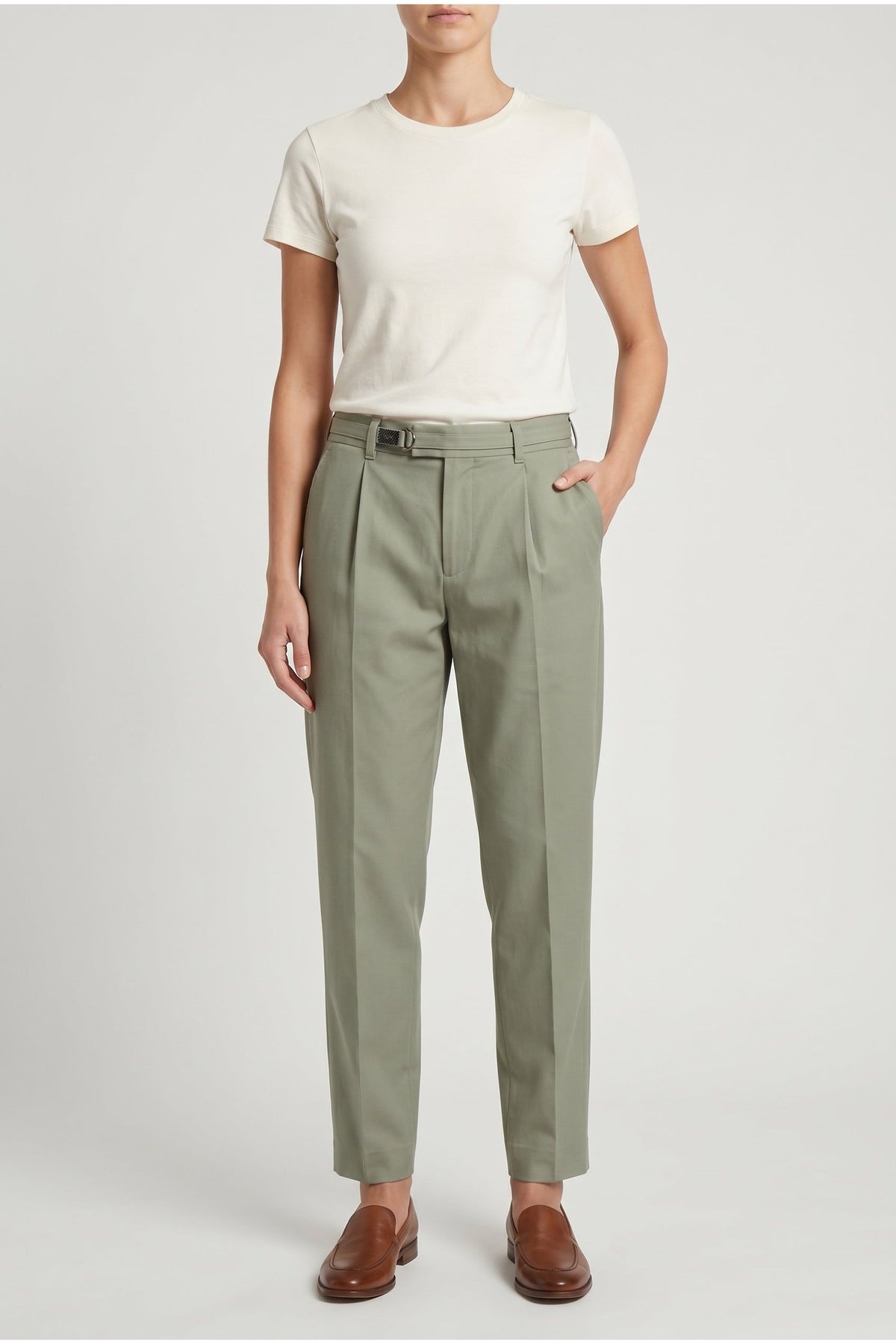 Women's Light Green Tailored Trousers