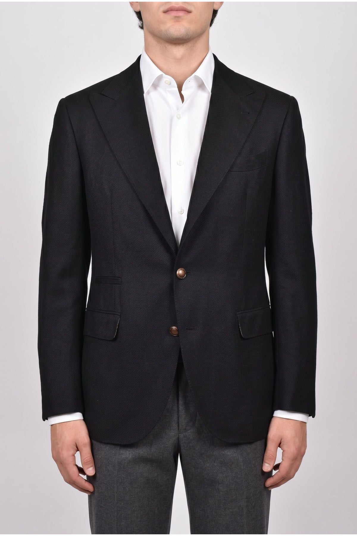 Men's Black Wool Blend Tailored Blazer