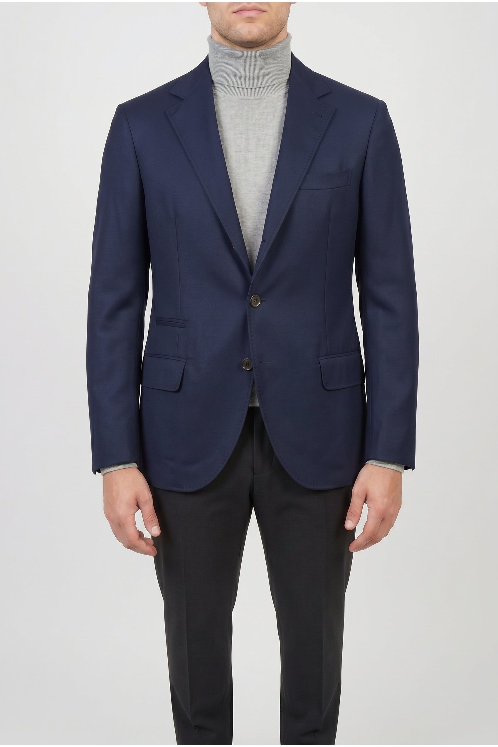 Brunello Cucinelli Men's Navy Cashmere Tailored Blazer