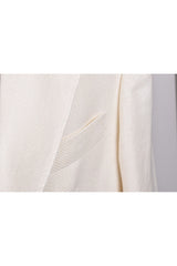 Men's Off White Linen Silk Blazer
