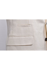 Men's Off White Linen Silk Blazer