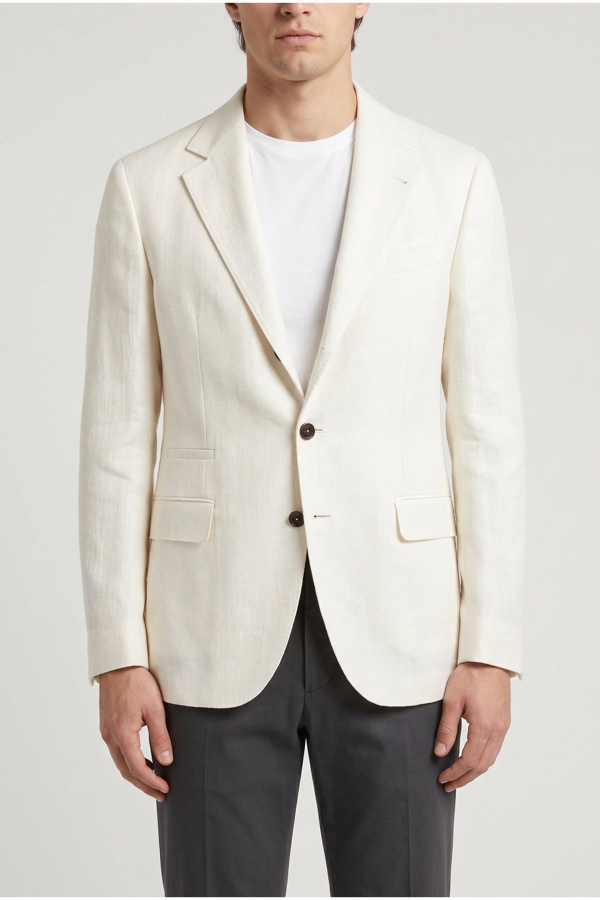 Men's Off White Linen Silk Blazer