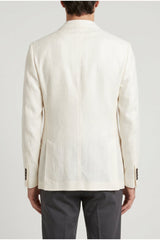 Men's Off White Linen Silk Blazer