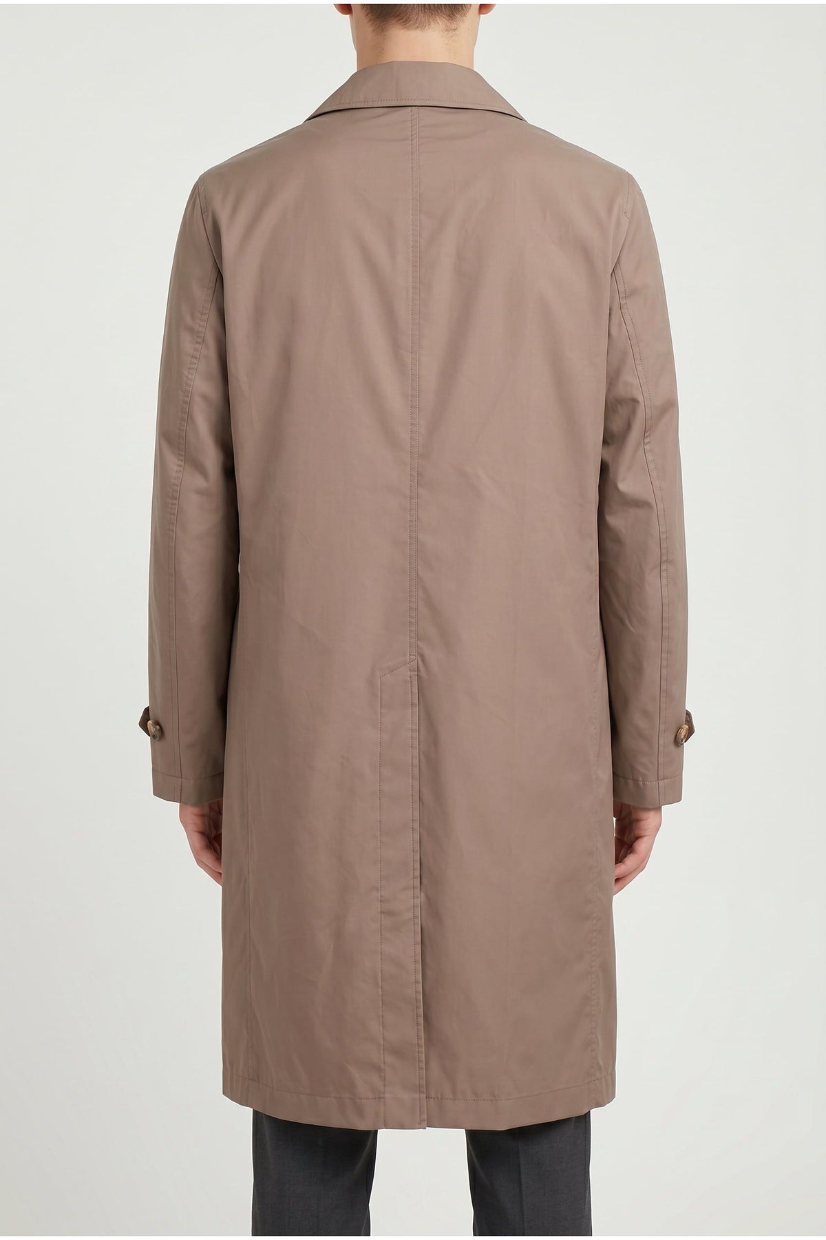 Men's Taupe Tailored Trench Coat