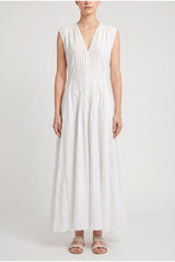 Women's Bianco Naturale Belted Deep V Dress