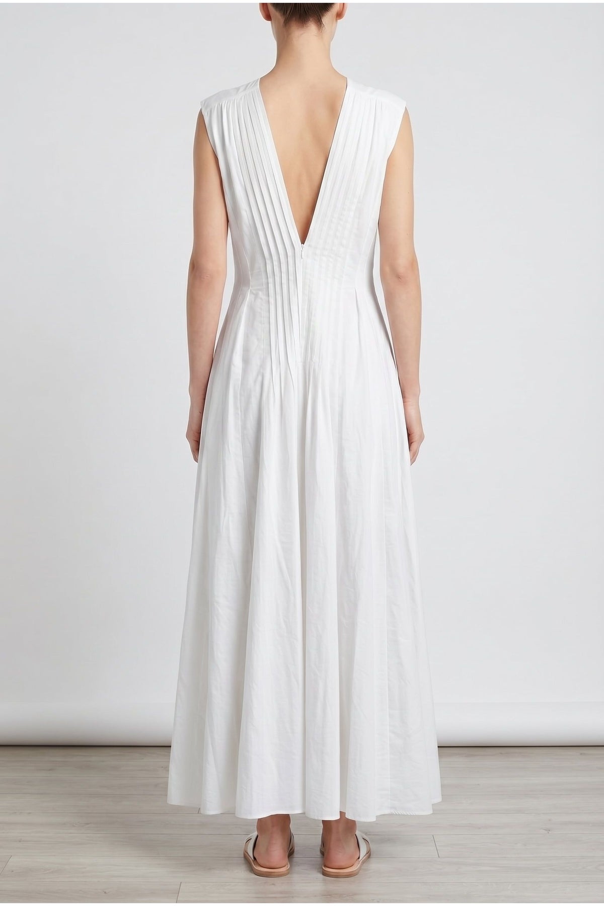 Women's Bianco Naturale Belted Deep V Dress