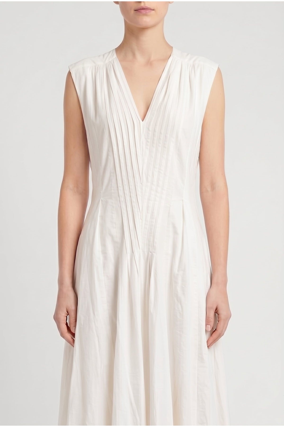 Women's Bianco Naturale Belted Deep V Dress