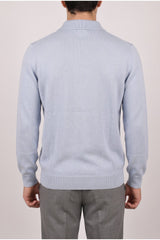 Men's Light Blue Cashmere Polo Sweater