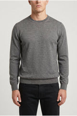 Men's Grey Cashmere Silk Crewneck Sweater