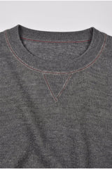 Men's Grey Cashmere Silk Crewneck Sweater