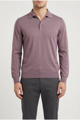 Men's Mauve Wool Silk Knit Sweater