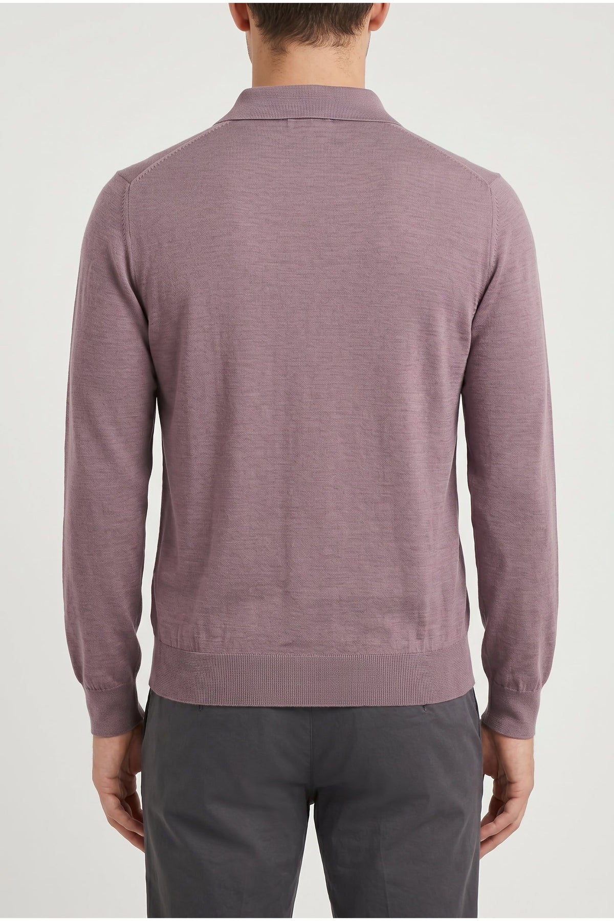 Men's Mauve Wool Silk Knit Sweater