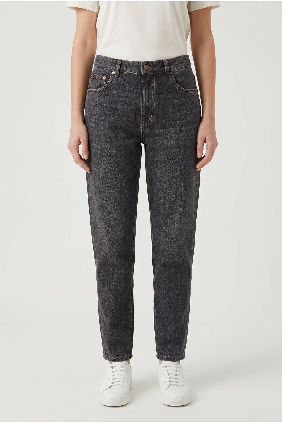Women's Dark Grey Tapered Trousers