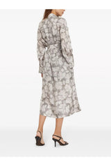 Women's Light Grey Silk Shirt Dress