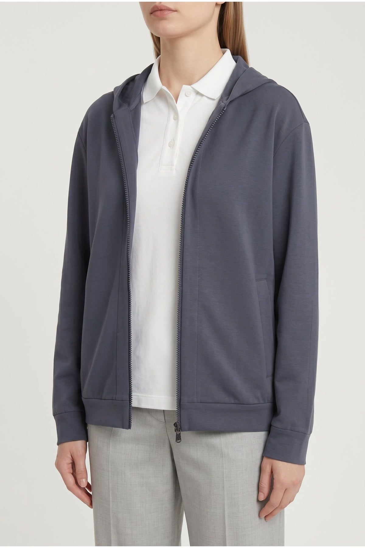 Women's Dark Blue Zip Hoodie
