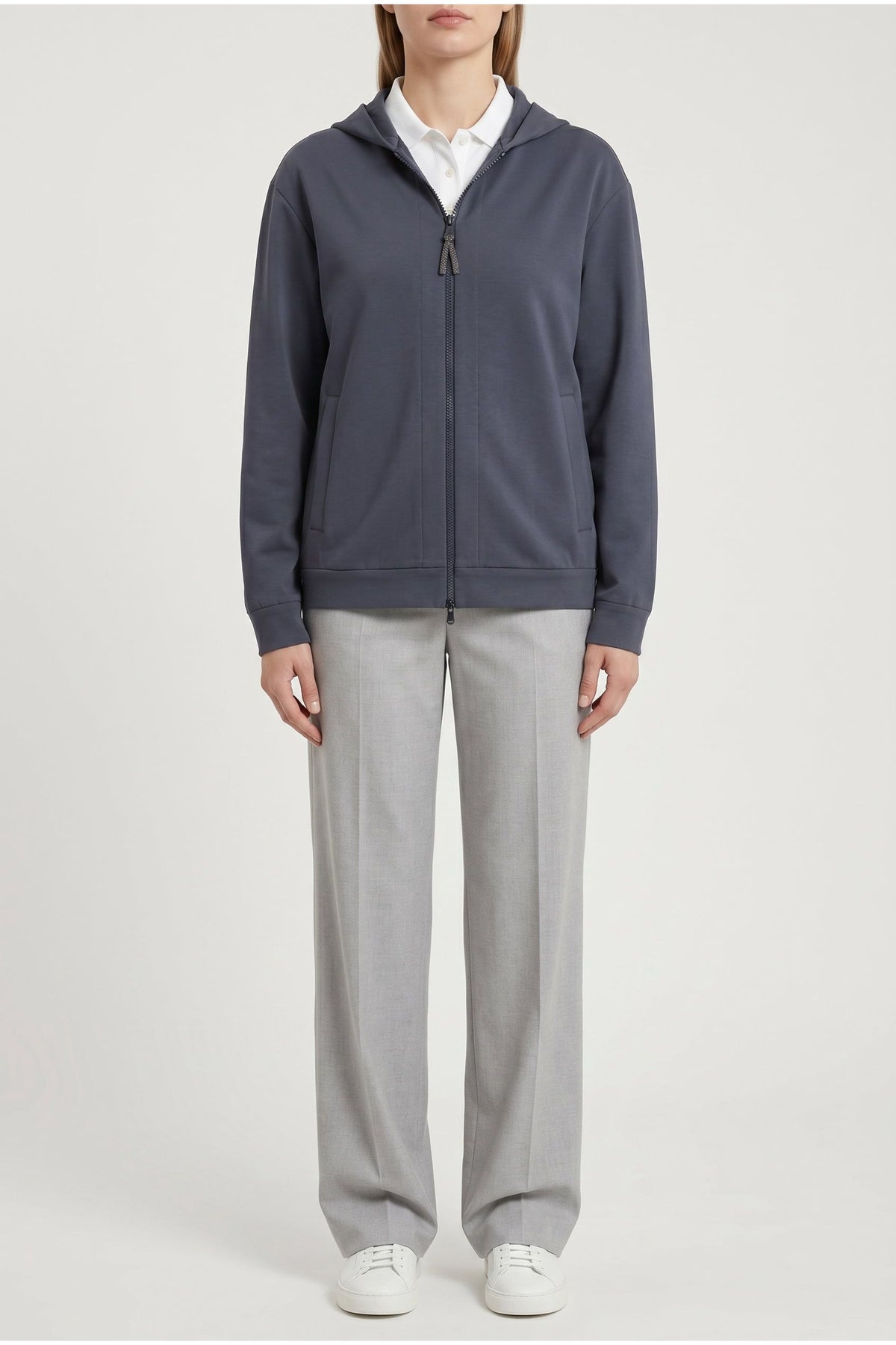 Women's Dark Blue Zip Hoodie