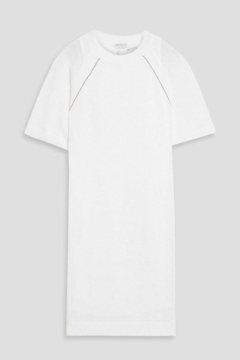 Women's White Cotton Knit Dress