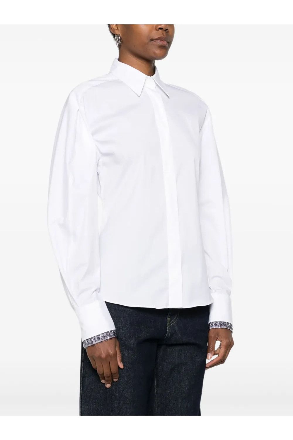 Women's White Classic Button Shirt