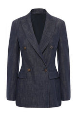 Brunello Cucinelli Women's Dark Blue Double Breasted Blazer
