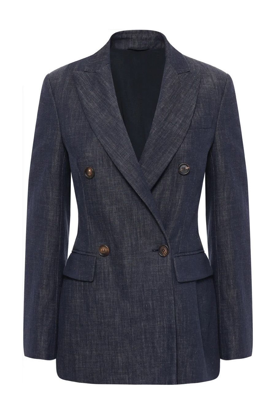 Brunello Cucinelli Women's Dark Blue Double Breasted Blazer