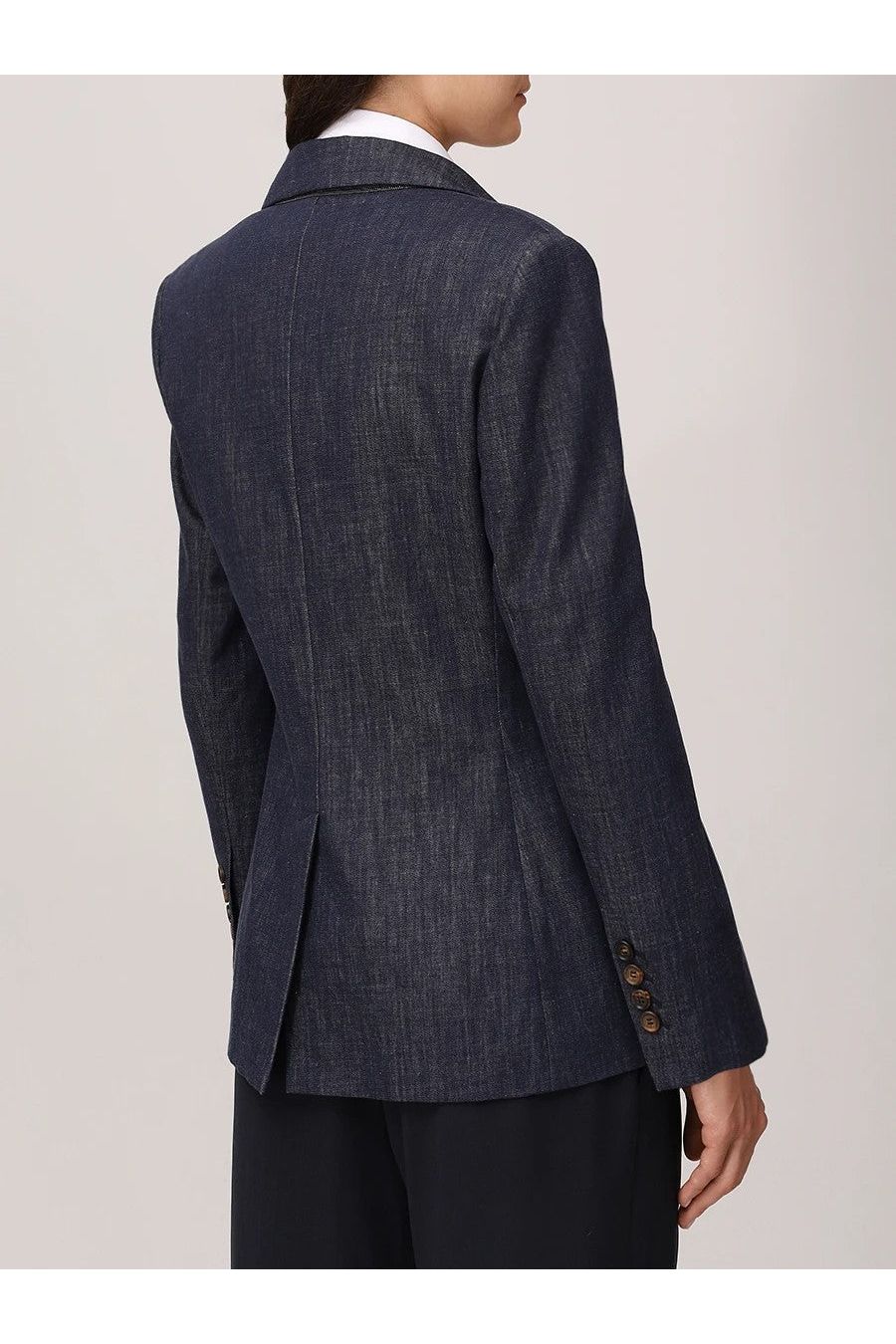 Brunello Cucinelli Women's Dark Blue Double Breasted Blazer