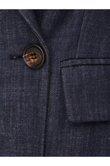 Brunello Cucinelli Women's Dark Blue Double Breasted Blazer