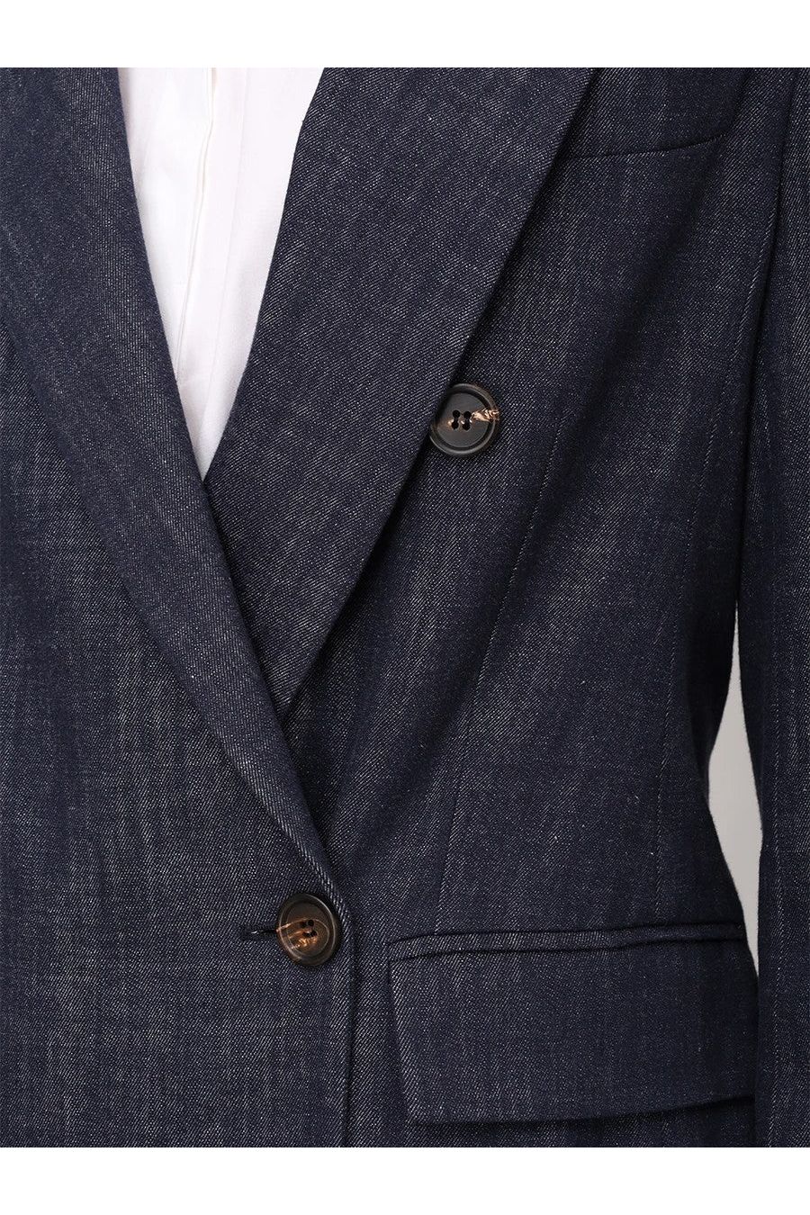 Brunello Cucinelli Women's Dark Blue Double Breasted Blazer