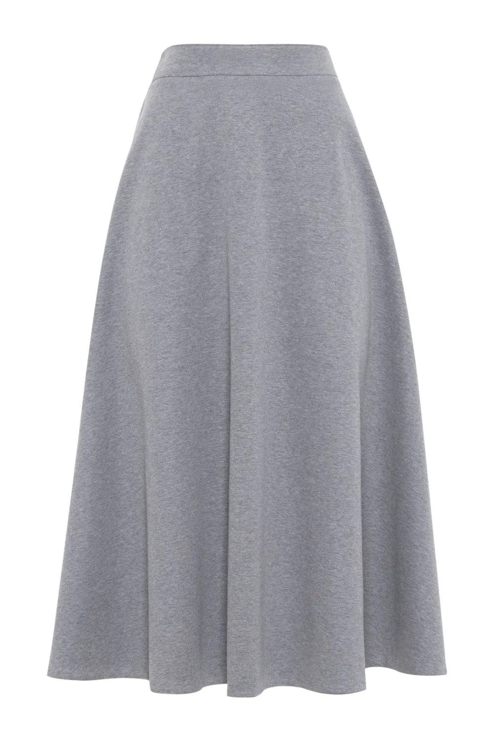 Women's Light Grey Flared Skirt