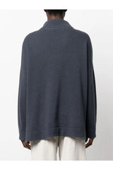 Women's Dark Blue Wool Relaxed Sweater