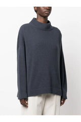 Women's Dark Blue Wool Relaxed Sweater