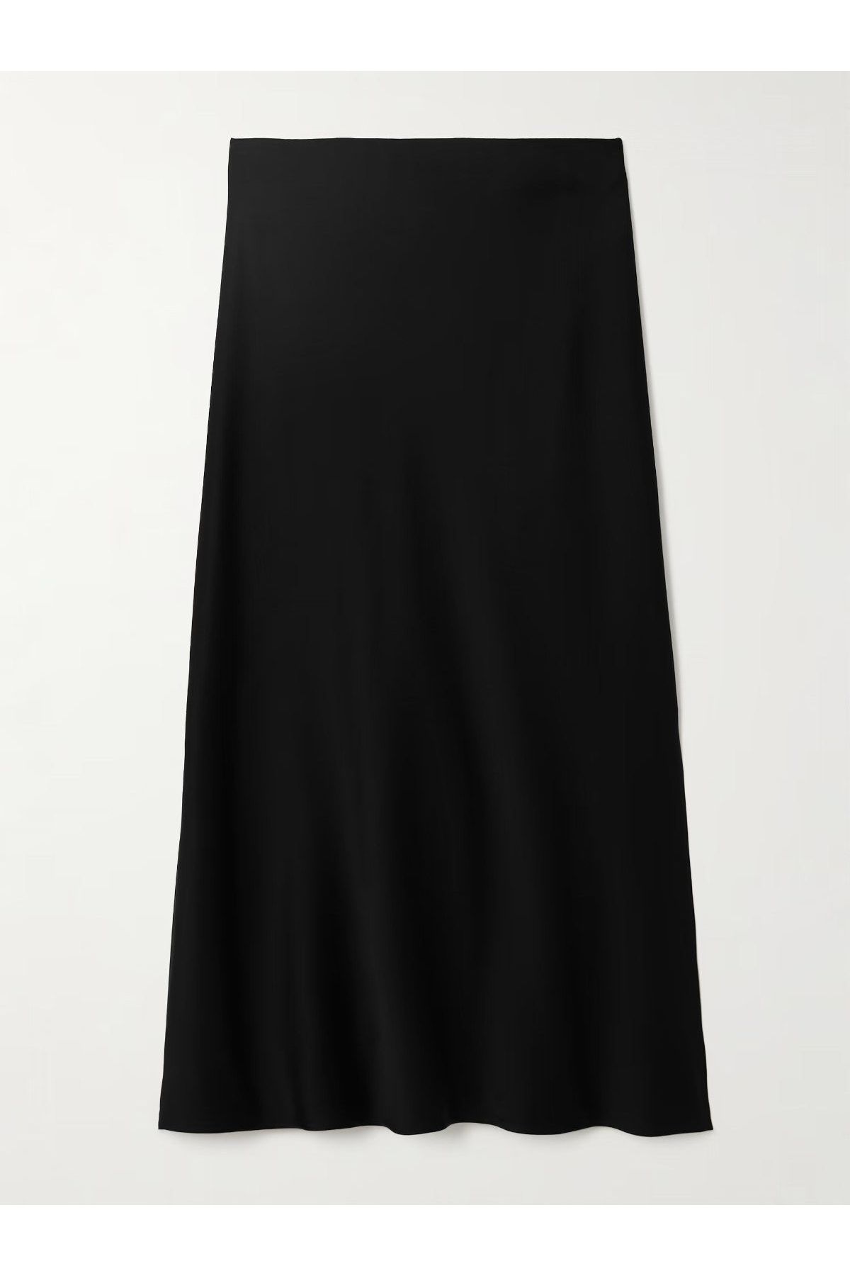 Women's Black Silk Blend Midi Skirt