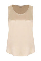 Brunello Cucinelli Women's Light Gold Silk Tank Top