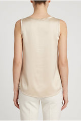 Brunello Cucinelli Women's Light Gold Silk Tank Top