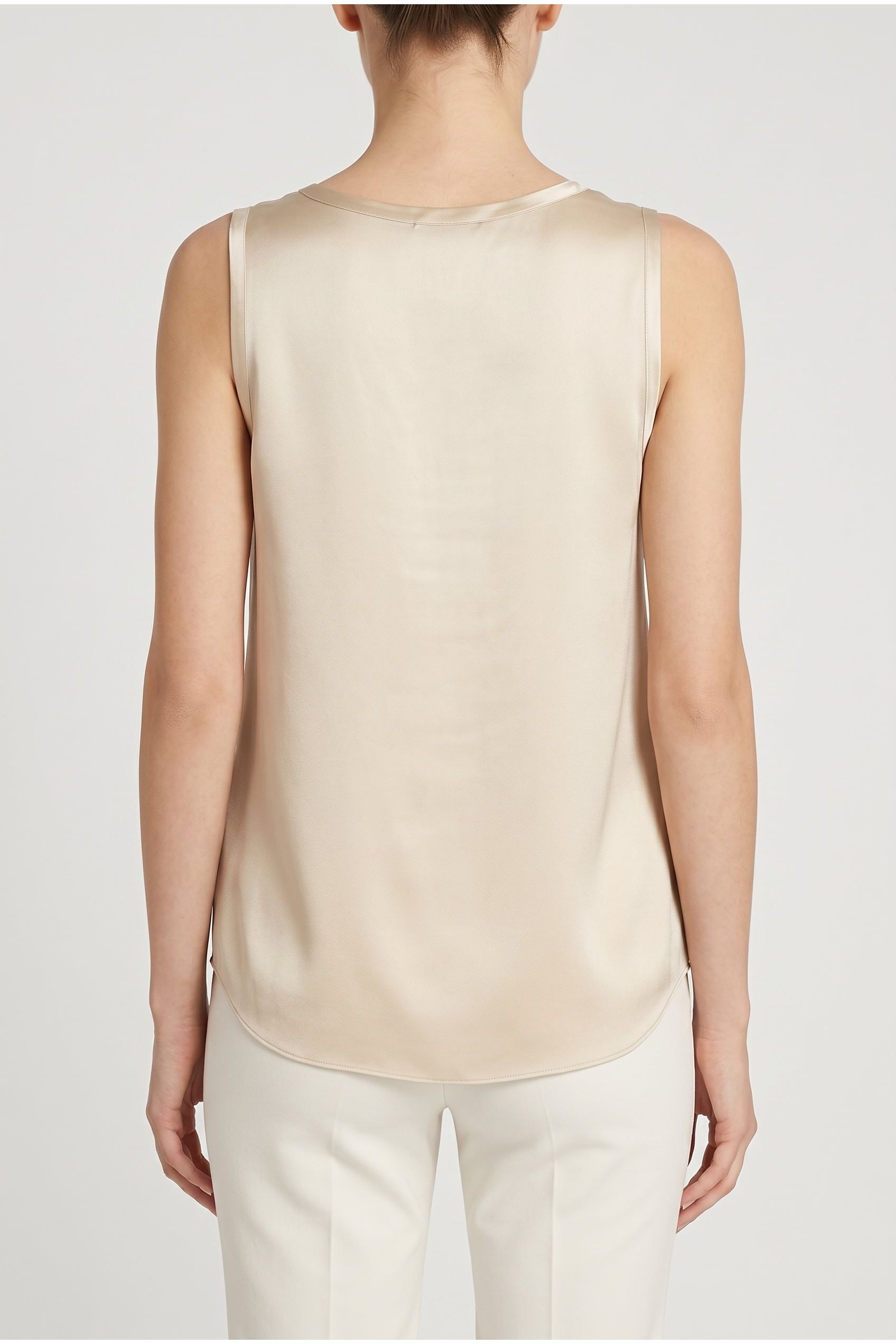 Brunello Cucinelli Women's Light Gold Silk Tank Top