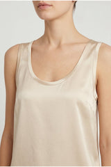 Brunello Cucinelli Women's Light Gold Silk Tank Top